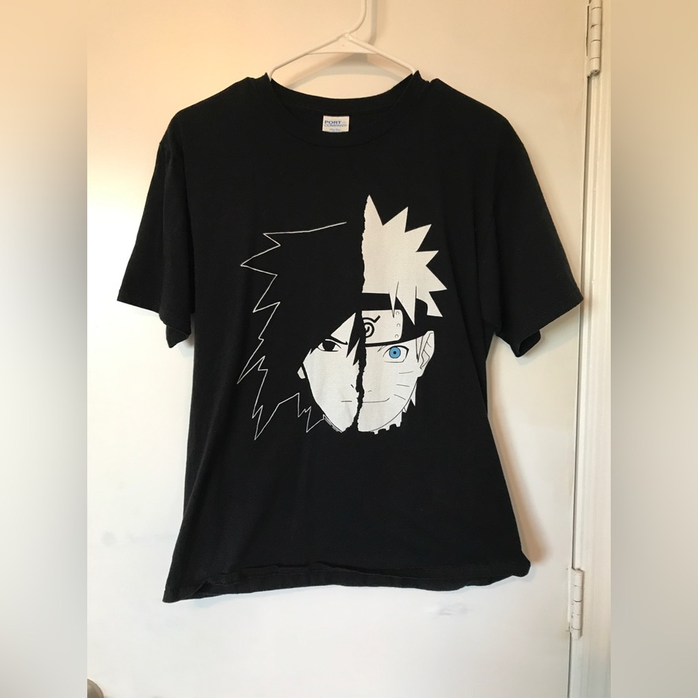 ONLY ARIZONA PICK UP!! Black Anime Naruto & Sasuke Graphic Tee Shirt